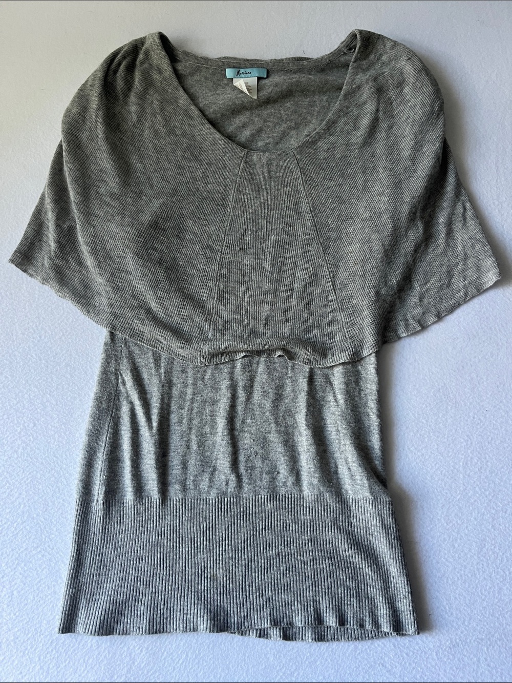 Marciano Gray Layered Knit Tunic Top